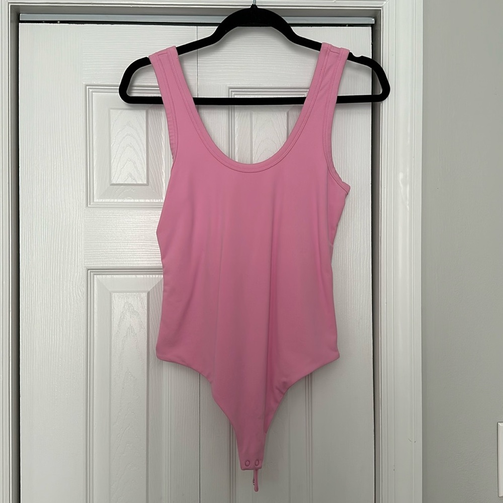 Nuuds Limited Edition Bubble Gum Pink Scoop Neck Bodysuit